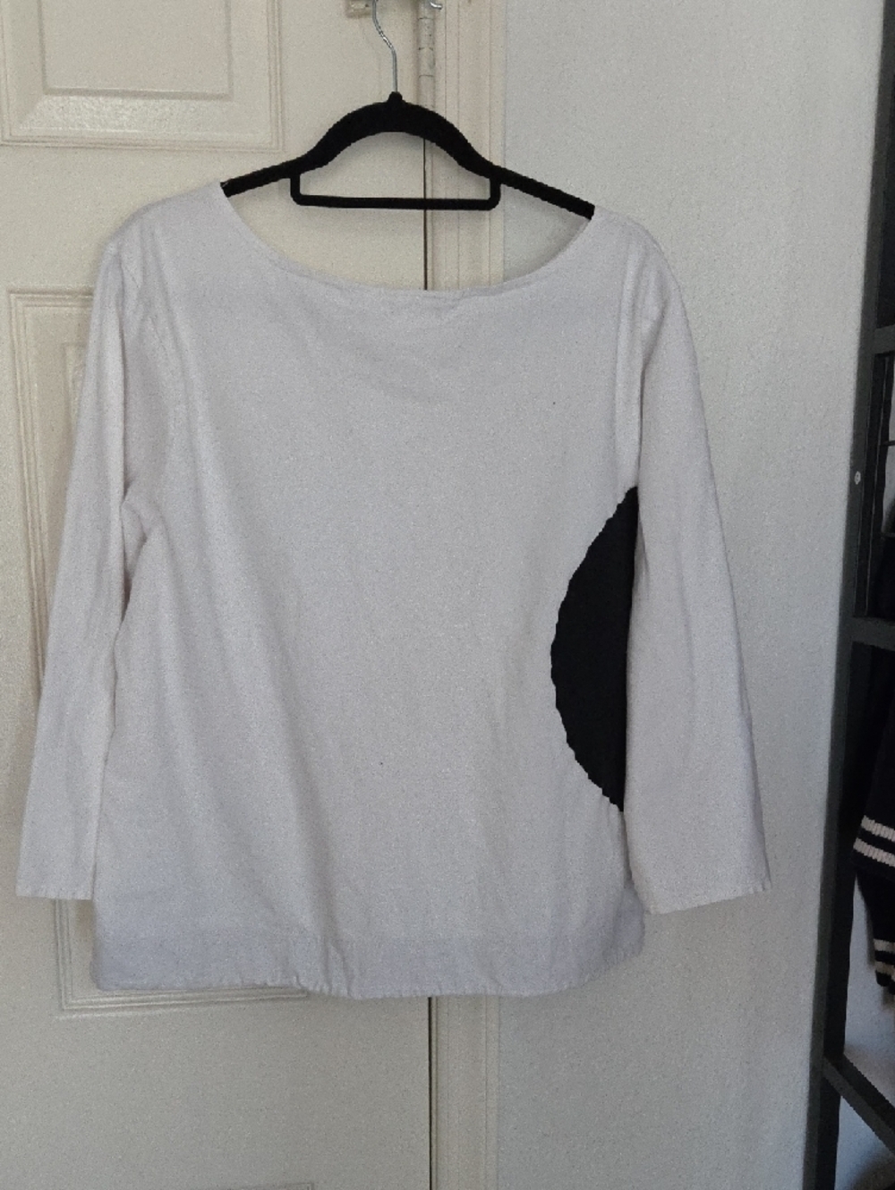Michael Simon White Boxy Top W Black Half Circle XL - Picture 5 of 7